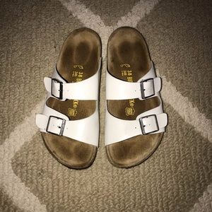 white, arizona birkenstock's
